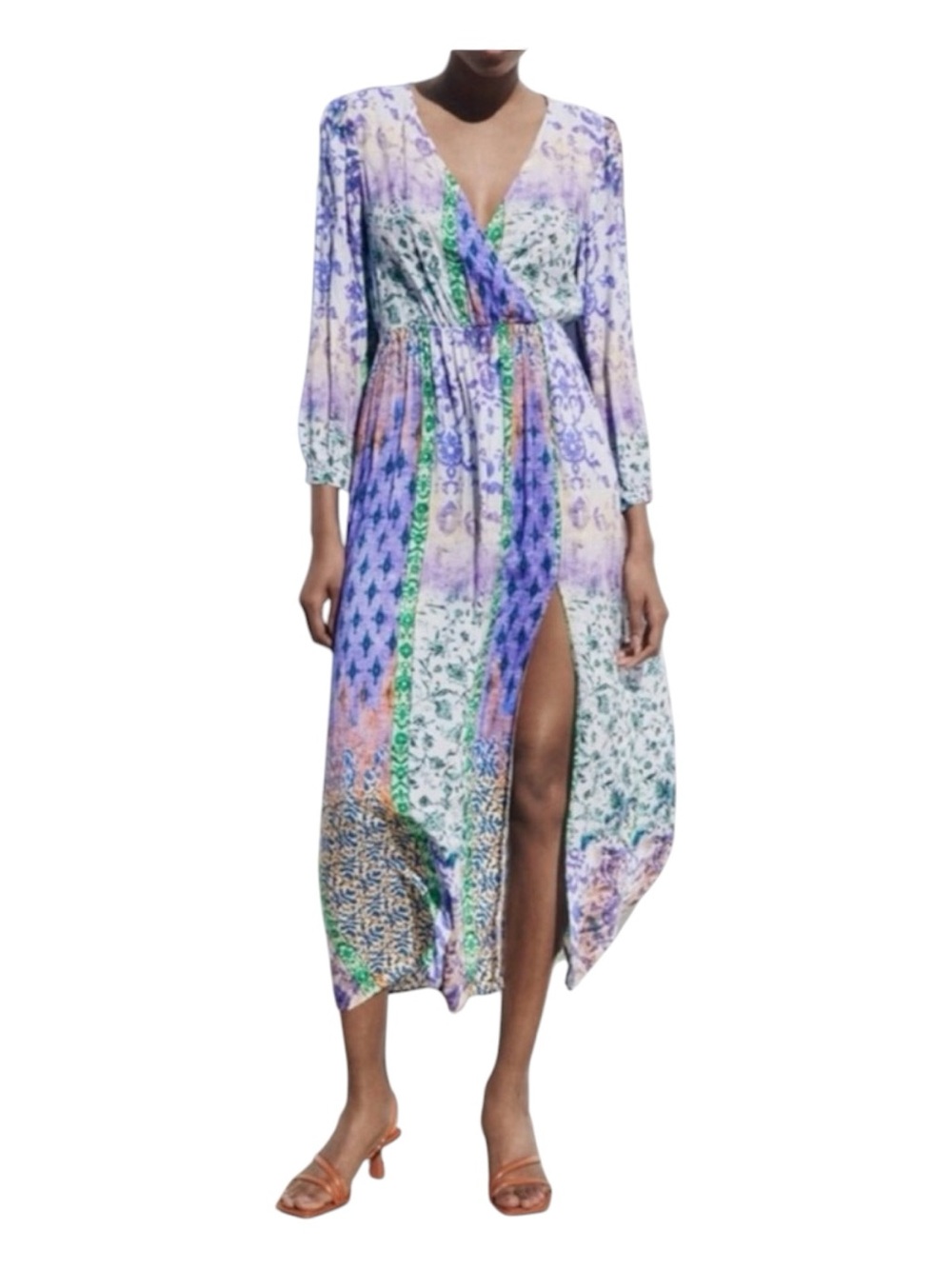 ZARA Patchwork Print Maxi Dress